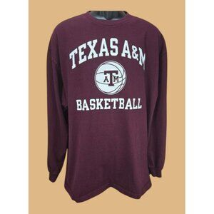 Texas A&M Basketball Mens Long Sleeve T-Shirt XL Maroon TCX
